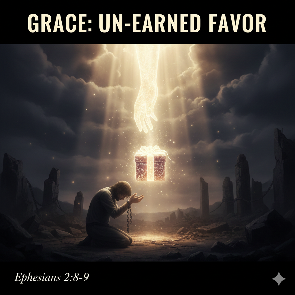 Grace is God's Unearned Favor (representing Ephesians 28-9)